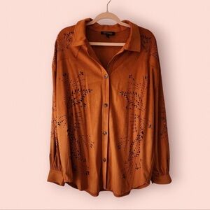 Stylish Rust Button-Down Shirt